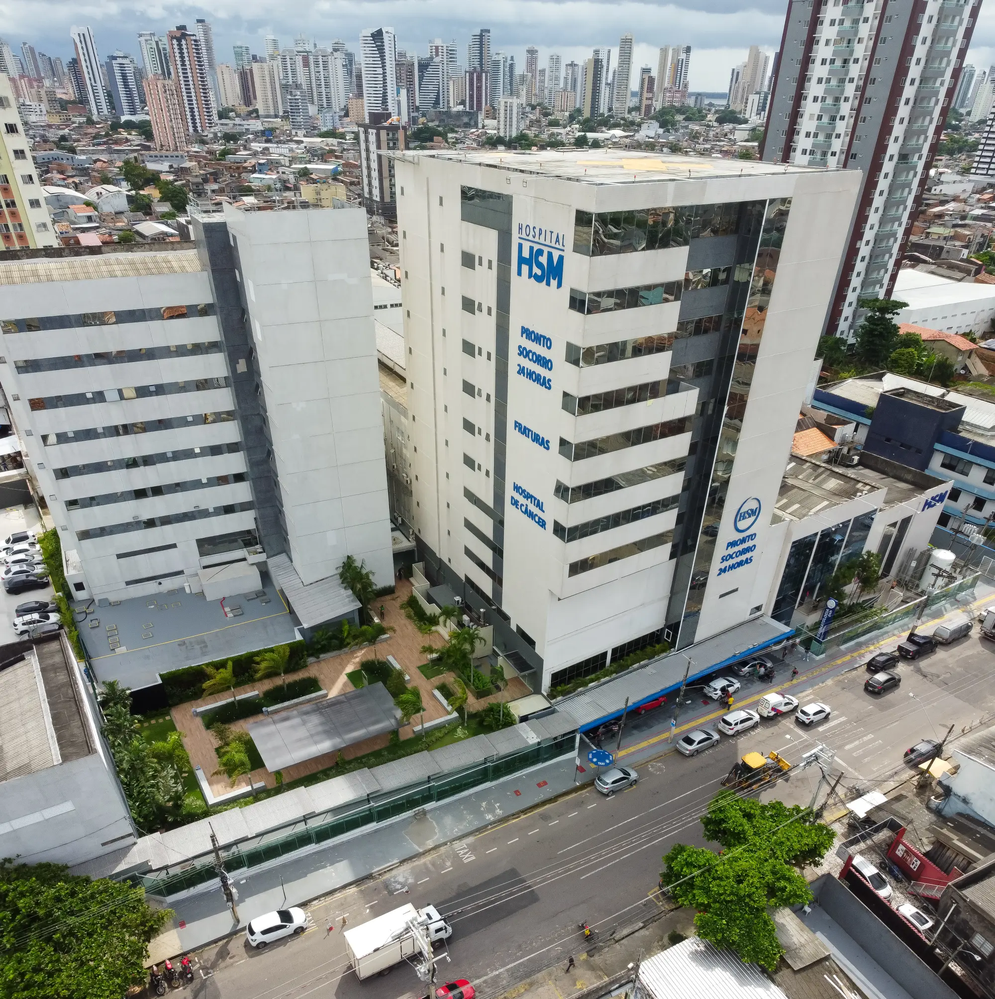 Vista aérea do Hospital HSM em Belém